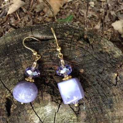 Orecchini COME VELLUTO lilla in ceramica e argento