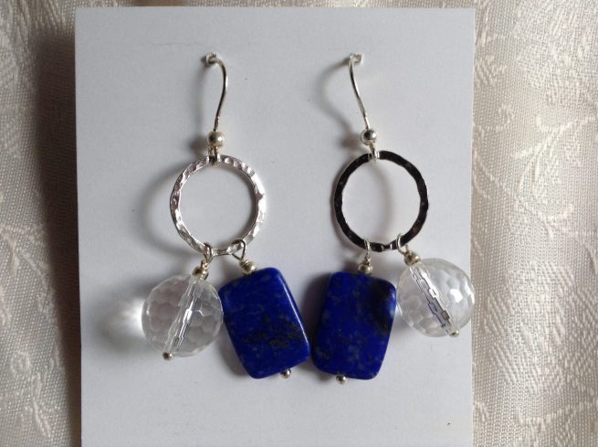 Orecchini GHIACCIO BLU in argento e Pietre dure