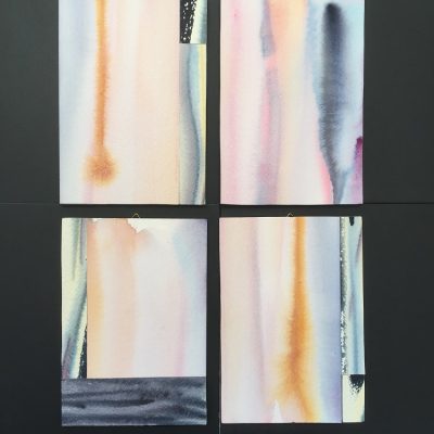 Quadro ad acquerello e tecnica mista ALBA DI GLORIA