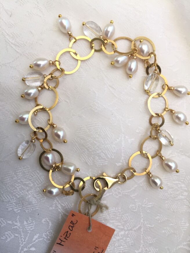 Bracciale MIZAR in argento perle e cristallo di rocca - immagine 2