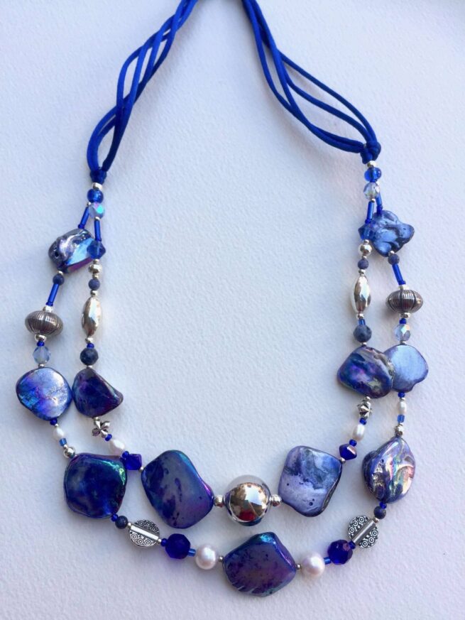 Collana LUMINOSA BLUETTE in madreperla e Pietre dure - immagine 7