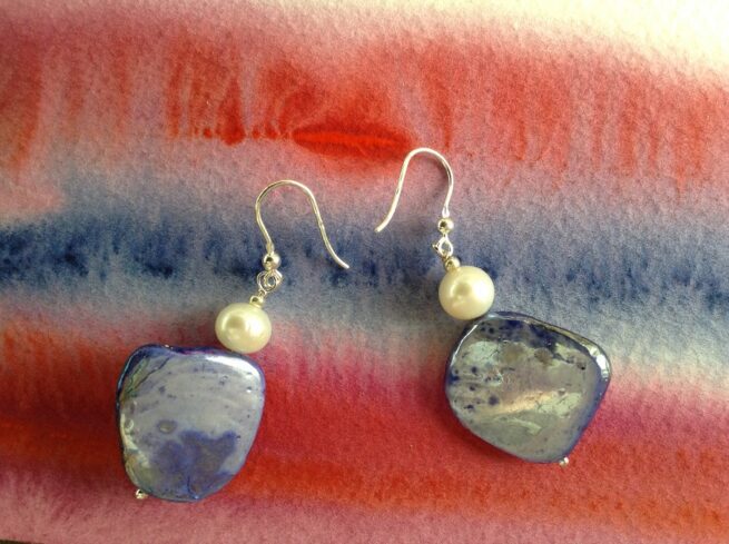 Orecchini LUMINOSA BLUETTE in madreperla e argento  Esaurito - immagine 2