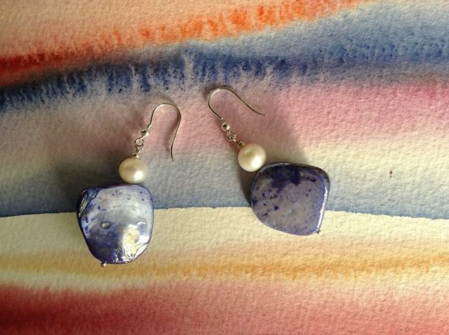 Orecchini LUMINOSA BLUETTE in madreperla e argento  Esaurito - immagine 3