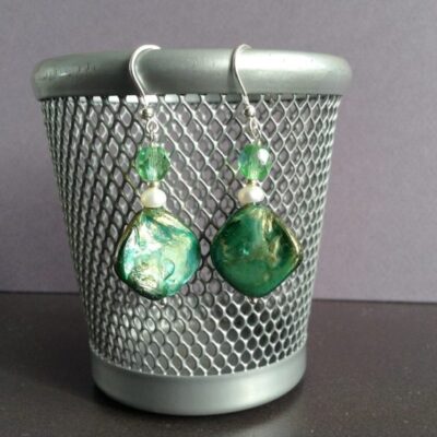 Orecchini LUMINOSA VERDE in madreperla e argento