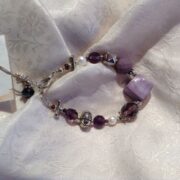 Bracciale VIOLA in ceramica e Pietre dure, regolabile - immagine 4