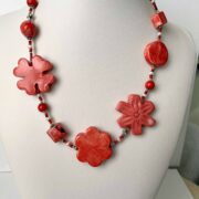 Collana girocollo rossa in ceramica MEDEA, regolabile - immagine 2