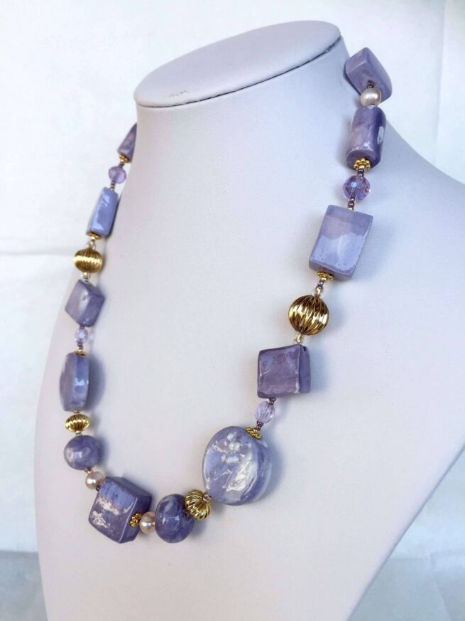 Collana lilla COME VELLUTO in ceramica. - immagine 4
