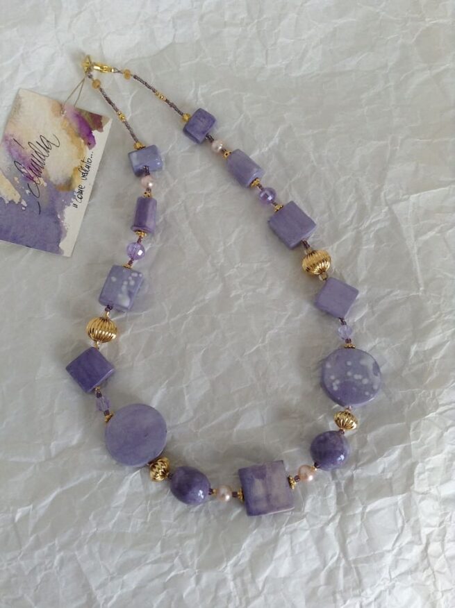 Collana lilla COME VELLUTO in ceramica. - immagine 5