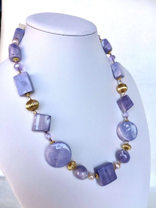 Collana lilla COME VELLUTO in ceramica. - immagine 2
