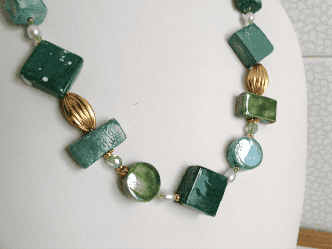 Collana verde in ceramica CACTUS - immagine 2