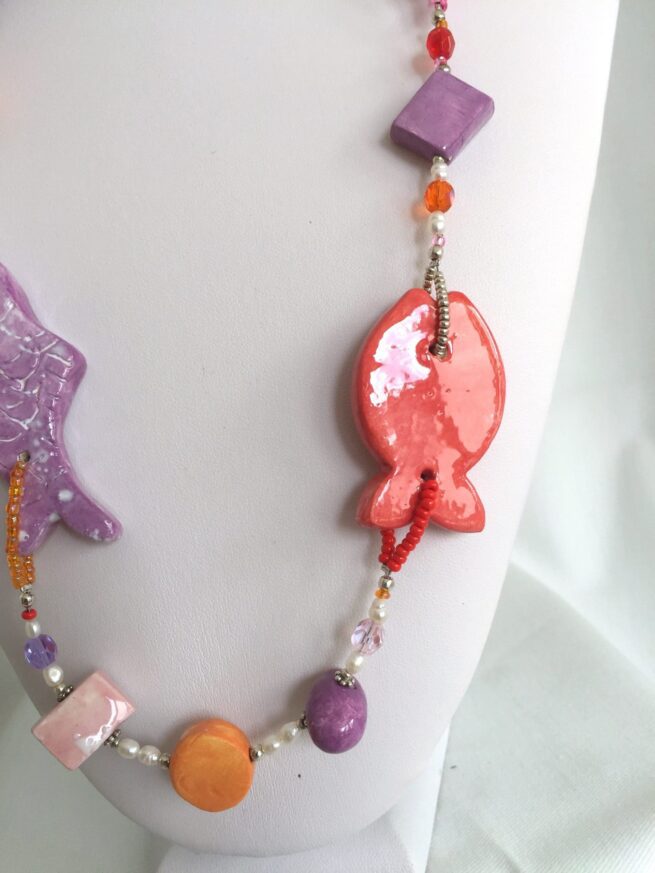 Collana con pesci in ceramica MARTINICA - immagine 3