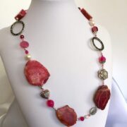 Collana Jaipur Rosa-Rossa in Pietre dure, regolabile - immagine 8
