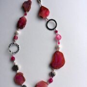 Collana Jaipur Rosa-Rossa in Pietre dure, regolabile - immagine 4