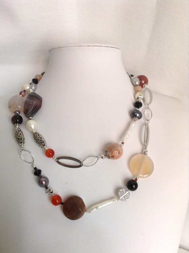 Collana BRETAGNA multicolore lunga in Pietre dure - immagine 7