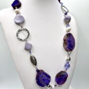Collana IREOS viola in Pietre dure, regolabile - immagine 5