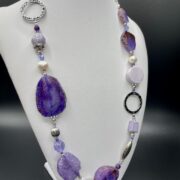 Collana IREOS viola in Pietre dure, regolabile - immagine 3