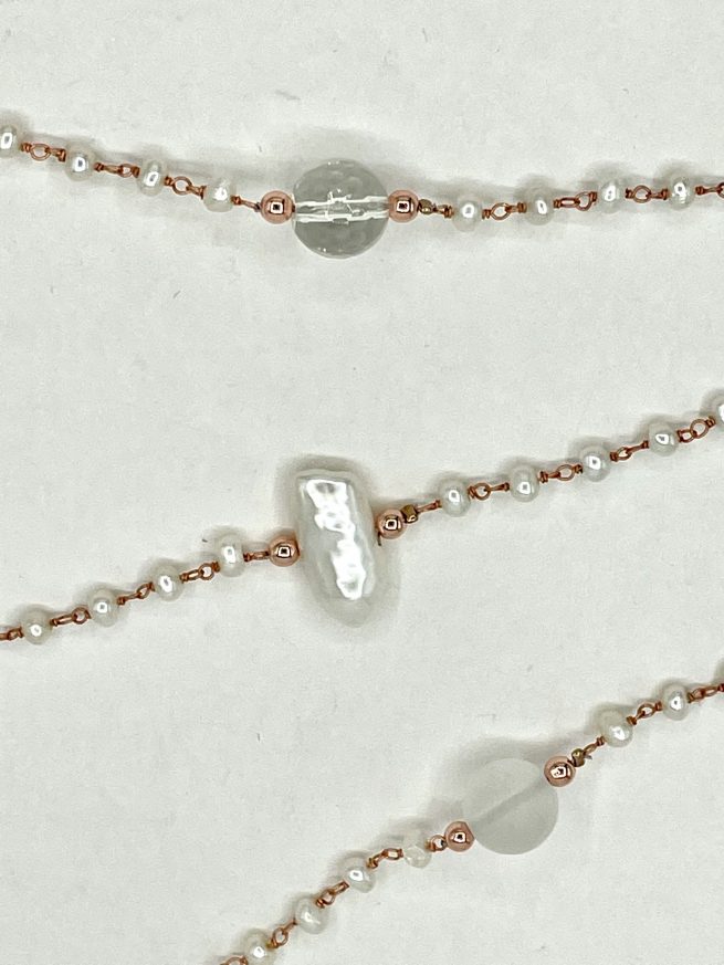 Set 3 Bracciali FIORI BIANCHI in Argento - immagine 2