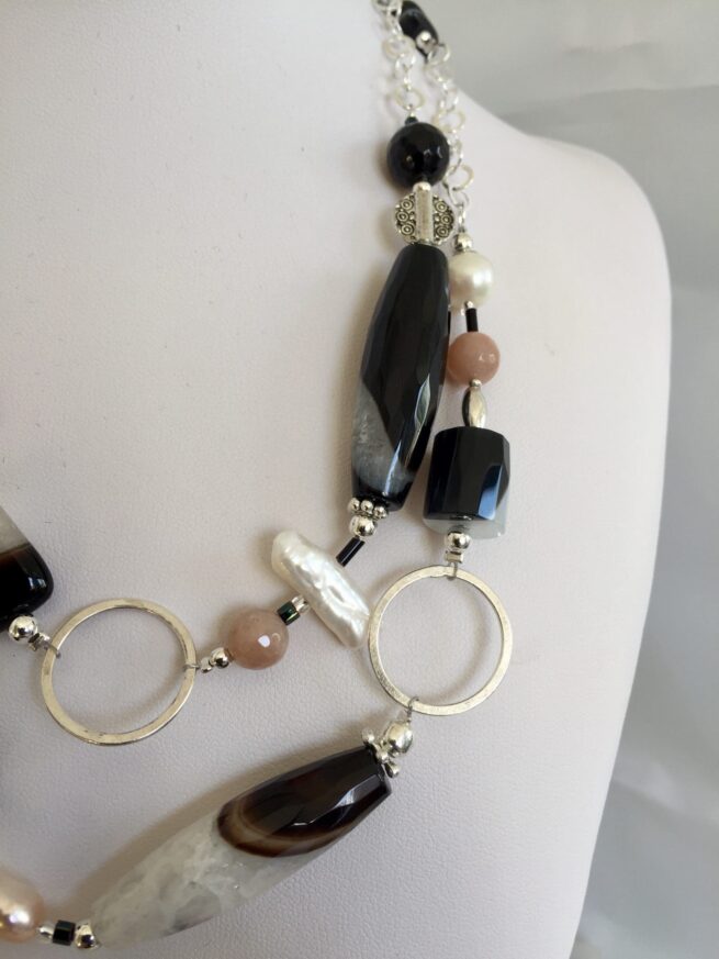 Collana MANHATTAN lunga in Argento e Pietre dure - immagine 3