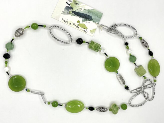 Collana verde lunga ROBIN HOOD Pietre dure - immagine 3