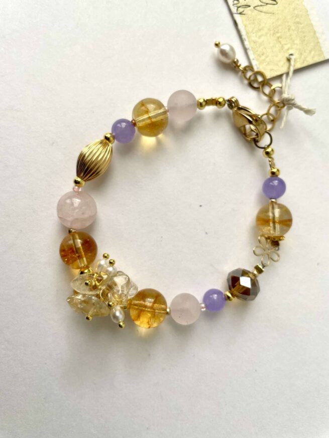 Bracciale in Pietre dure "L'Oro di Napoli" regolabile - immagine 6
