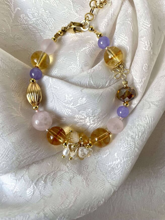 Bracciale in Pietre dure "L'Oro di Napoli" regolabile - immagine 4