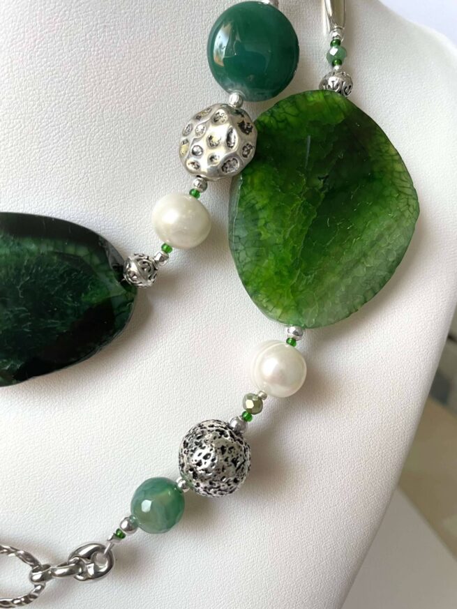 Collana RAINFOREST verde lunga in Pietre dure - immagine 4