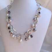 Girocollo Donna in argento e perle, Pallida Luna - immagine 2