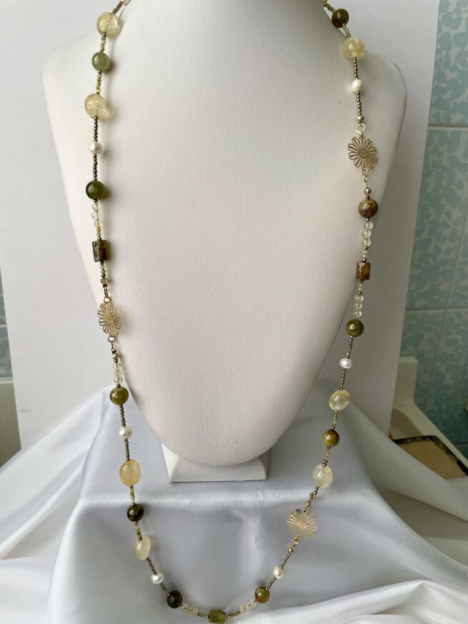 Collana lunga verde in Pietre dure ORO VERDE    ESAURITO - immagine 6
