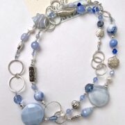 collana azzurra lunga calcedonio argento di nome Zefiro distesa doppia