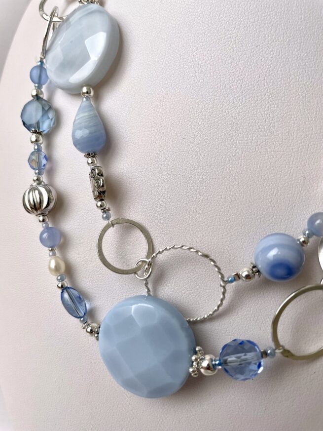 Collana azzurra argento e calcedonio ZEFIRO - immagine 6