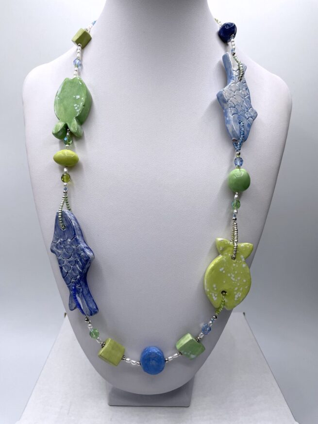 Collana Azzurra/Verde ceramica Lindos Bay - immagine 7