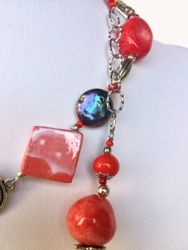 Collana rossa lunga con corallo FIAMMA - immagine 3