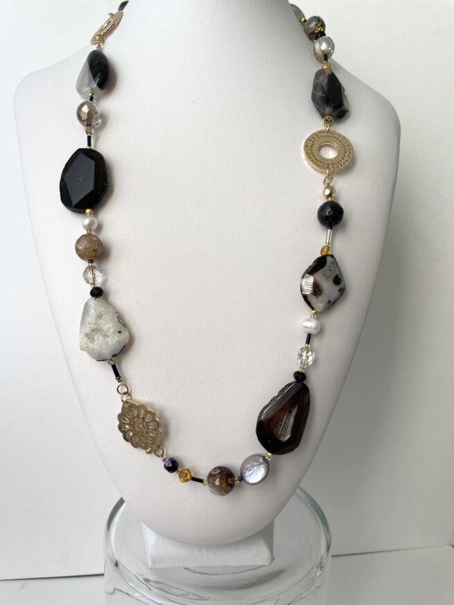 Collana nera Pietre dure VENISE - immagine 5