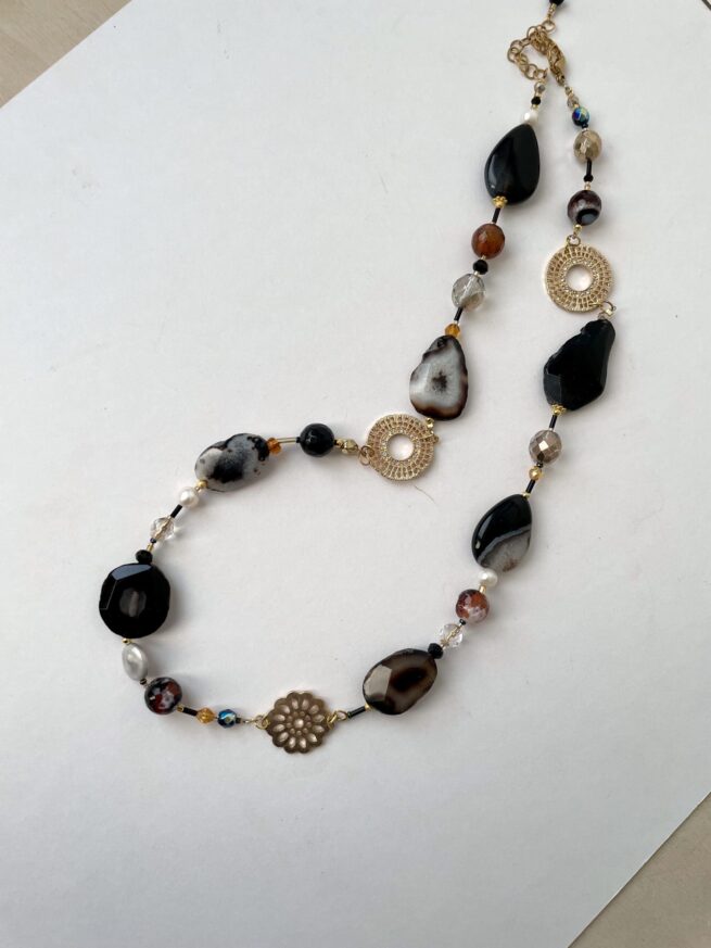 Collana nera Pietre dure VENISE - immagine 8