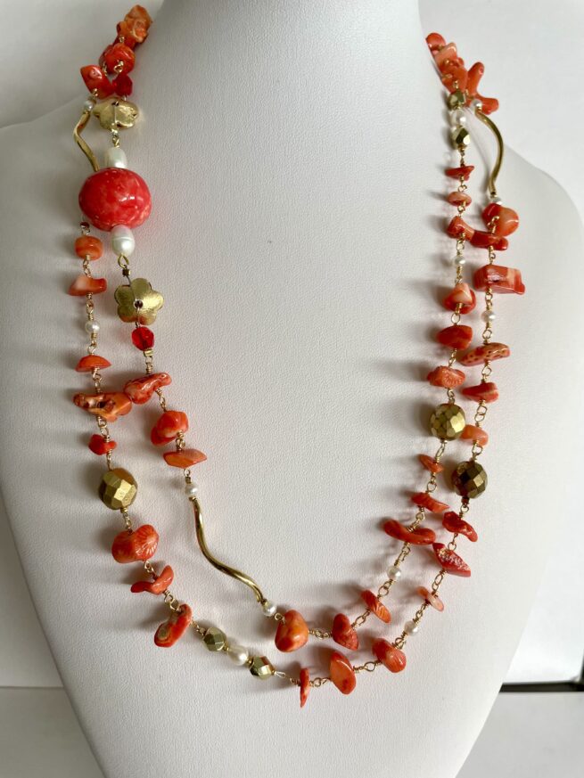 Collana in corallo bambù PAPAVERO - immagine 3