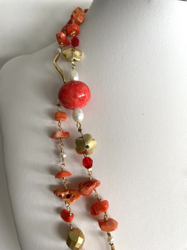Collana in corallo bambù PAPAVERO - immagine 4