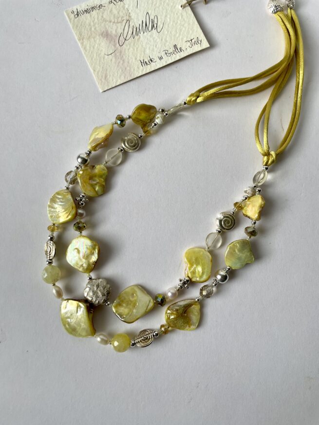Collana in madreperla e Pietre dure "LUMINOSA LEMON" - immagine 3