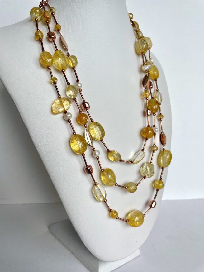Collana tre fili COLOR ORO in Pietre dure  Serie Limitata - immagine 7