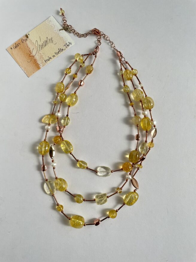 Collana tre fili COLOR ORO in Pietre dure  Serie Limitata - immagine 9