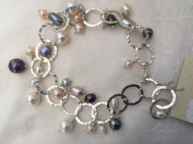 Bracciale argento perle Pallida Luna  regolabile - immagine 3