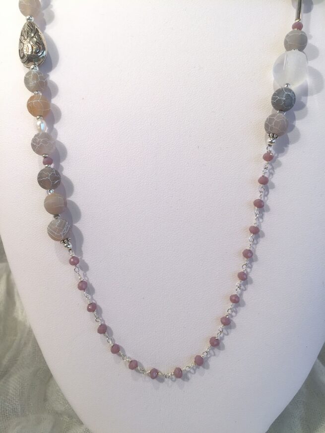collana grigio chiaro Pietre dure ICE - immagine 2