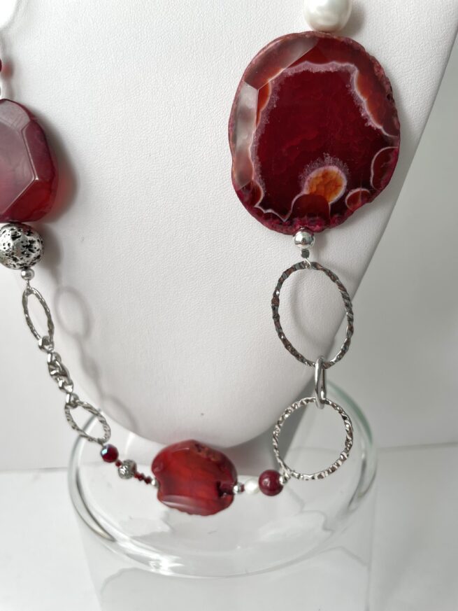 collana Pietre dure bordeaux BORGOGNA - immagine 4