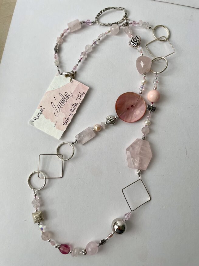 Collana Rosa Pietre dure AURORA  Serie Limitata - immagine 6