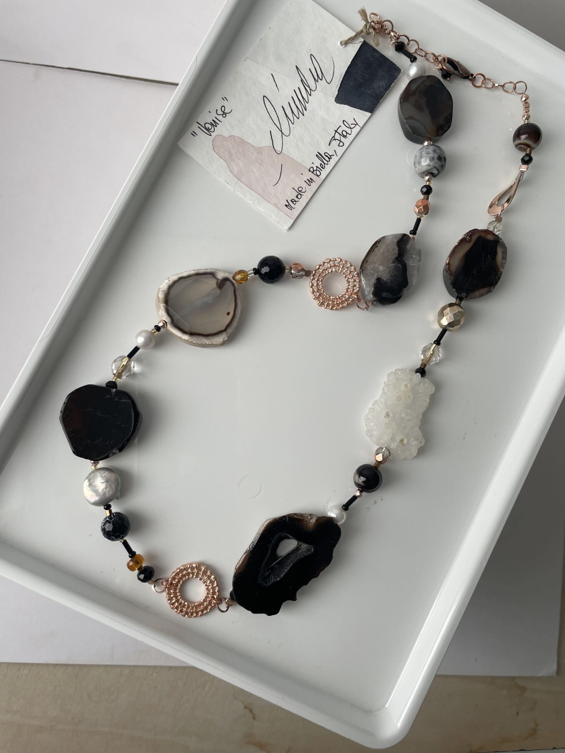 Collana nera Pietre dure VENISE - immagine 4