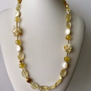 collana quarzo citrino perle di nome ELEGANTE frontale foto principale
