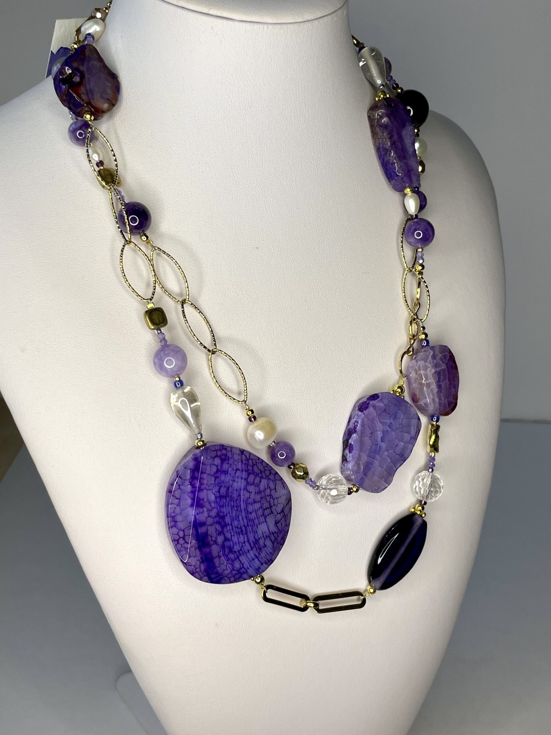 Collana Viola lunga Pietre PROCIDA - immagine 7