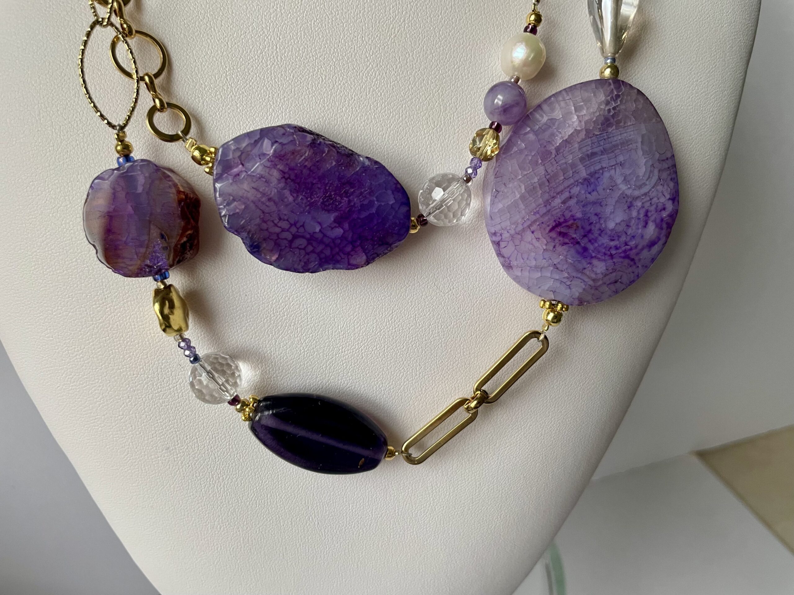 Collana Viola lunga Pietre PROCIDA - immagine 5